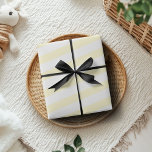Pastel Yellow and White Wide Horizontal Striped Wrapping Paper<br><div class="desc">Pastel Yellow and White Wide Horizontal Striped Wrapping Paper</div>