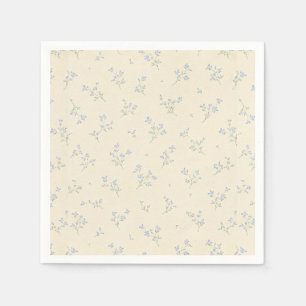Pastel Yellow Blue Floral Vintage Baby Shower Napkin