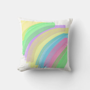 Pastel Yellow Blue Pink Abstract Art Happy Vibes Cushion