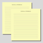Pastel Yellow Classic Small Lines Notepad<br><div class="desc">This horizontal lines notepad is simple and classic. It's perfect for personal,  office or school use.</div>