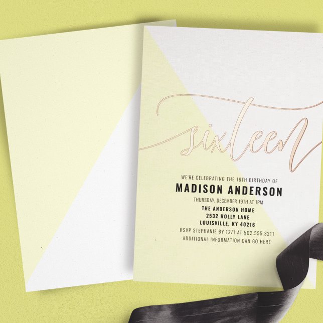 Pastel Yellow Colour Block Sweet 16 Birthday Party (Creator Uploaded)