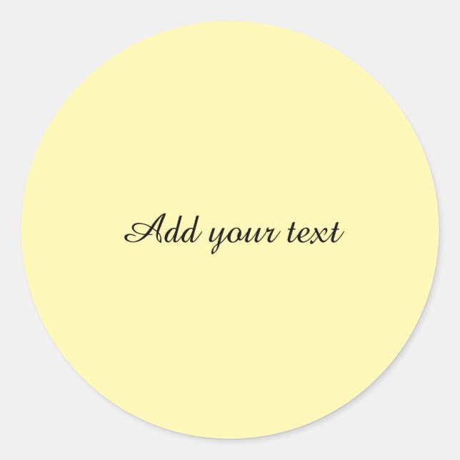 Pastel yellow colour template classic round sticker (Front)