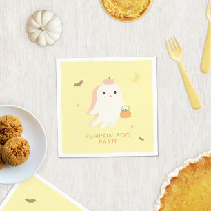 Pastel Yellow Cute Ghost Napkins