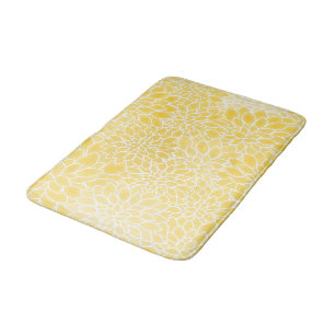 Pastel yellow dahlias bath mat