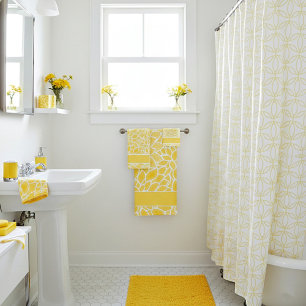 Pastel yellow dahlias bath towel set