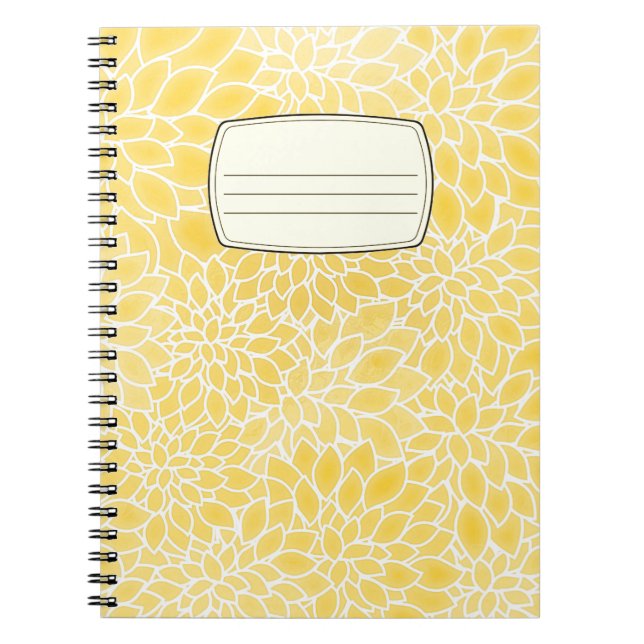 Pastel yellow dahlias compositon notebook (Front)