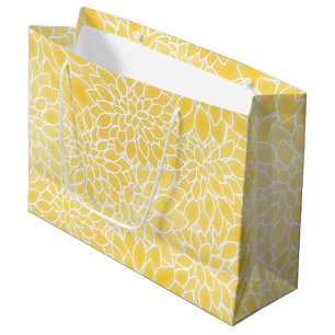 Pastel yellow dahlias large gift bag