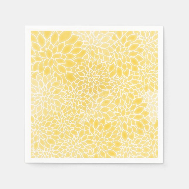 Pastel yellow dahlias napkin (Front)