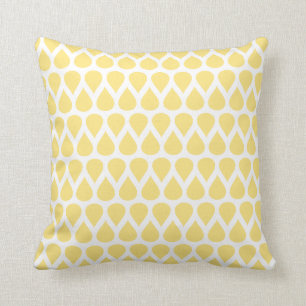 Pastel Yellow Dots Geometric Pattern Cushion