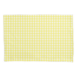 Pastel Yellow Gingham Pattern Pillowcase