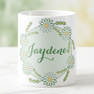 Pastel Yellow Green Custom Daisy Magic Mug