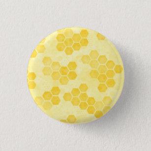 Pastel Yellow Honeycomb Pattern 3 Cm Round Badge