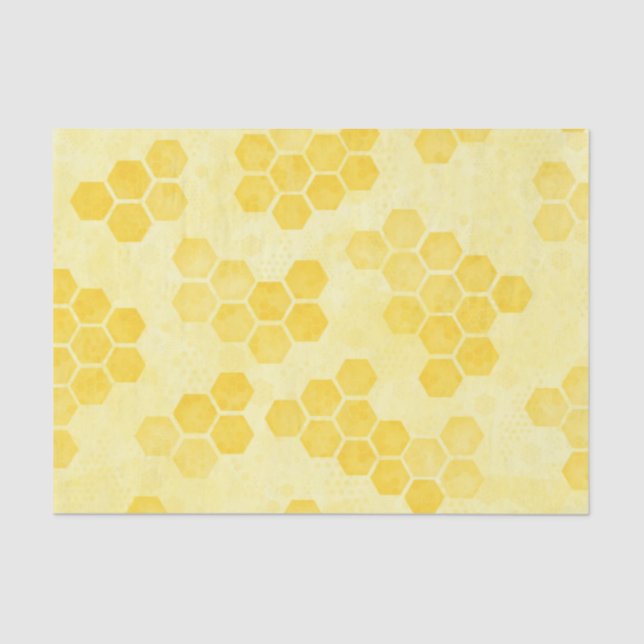 Pastel Yellow Honeycomb Pattern Tissue Paper (Front)