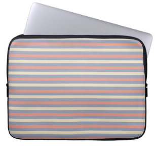 Pastel yellow, orange and blue stripes laptop sleeve