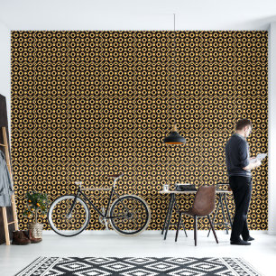 Pastel Yellow Orange Black Doughnuts With Filling Wallpaper