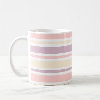 Pastel Yellow Orange Purple Colours Striped Stylis Coffee Mug