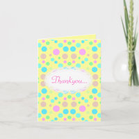PASTEL YELLOW POLKA DOT ALL OCCASION THANK YOU CAR