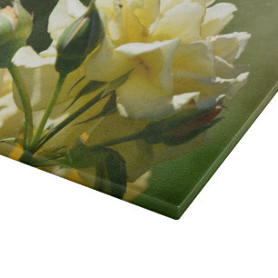 Pastel Yellow Rose Bush Cutting Board