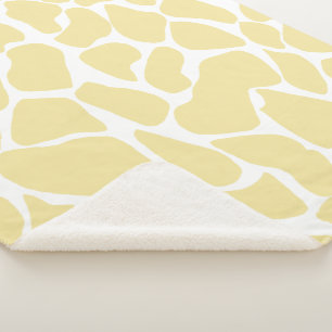 Pastel Yellow Safari Giraffe Nursery Sherpa Blanket