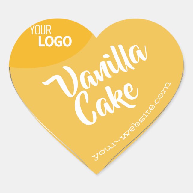 Pastel Yellow Silver Frame Logo Template Baking Heart Sticker (Front)