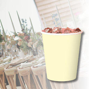 Pastel Yellow Solid Colour   Classic   Elegant Paper Cups