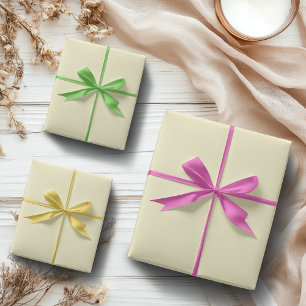 Pastel Yellow Solid Colour   Classic   Elegant Wrapping Paper Sheet