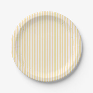 Pastel Yellow Stripes Paper Plate