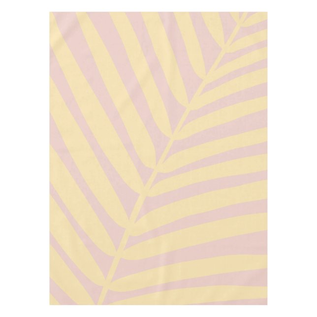 Pastel Yellow Tropical Palm Leaf Tablecloth (Front)