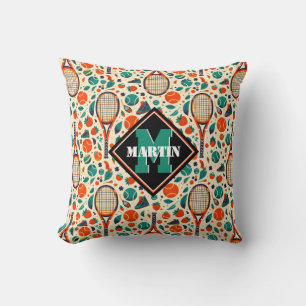 Pastel Yellow 🎾Vintage Tennis Delight🎾 Cushion