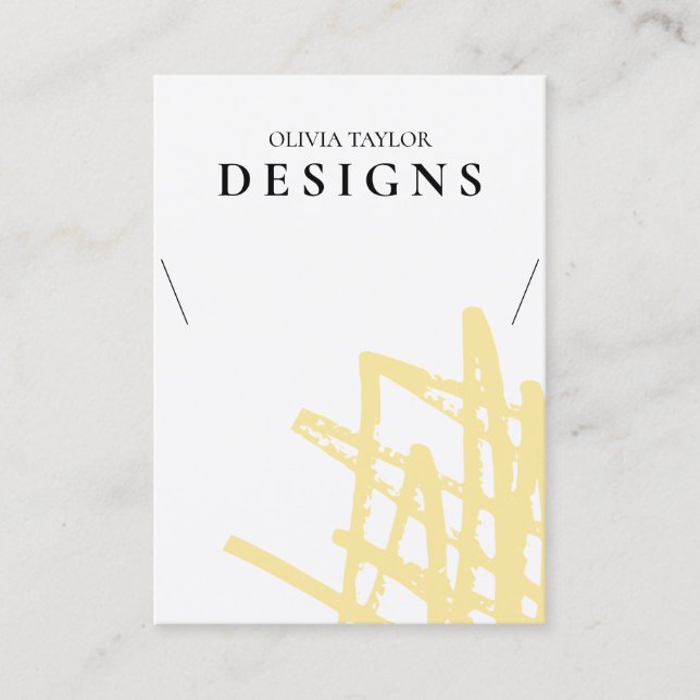 Pastel Yellow Watercolor Necklace Display Card (Front)