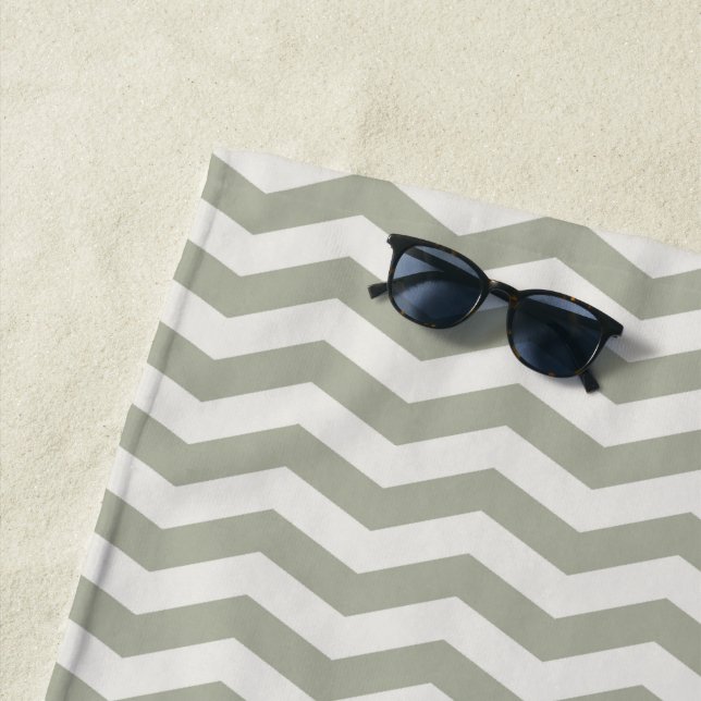 Pastel zig zag stripe geometric chevron beach towel (In Situ)
