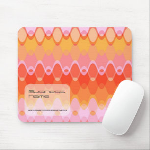 Pastel Zig Zag Waves Hot Pink Abstract Art Pattern Mouse Pad