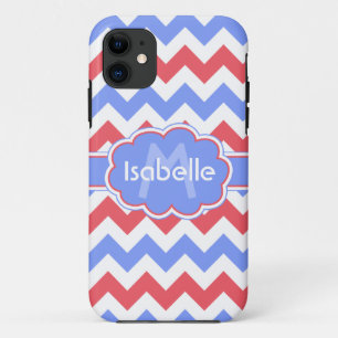 Pastel Zigzag Monogrammed Case-Mate iPhone Case