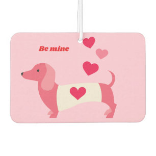 PastelHeart Dachshund Valentine Car Air Freshener