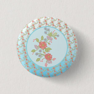 pastellblumen 3 cm round badge