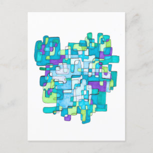 Pastellfarbene Endlose Quadratische Gelassenheit Postcard