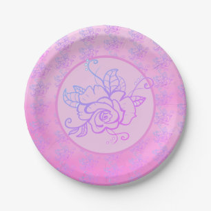 Pastellrosen  pappteller paper plate