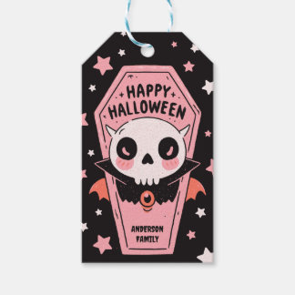 Pasteloween Vampire Coffin Spooky Cute Halloween Gift Tags