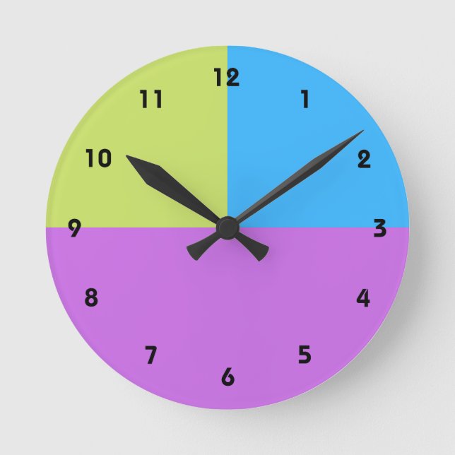 Pastelrino Modern Colour Block Round Clock (Front)