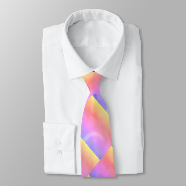 Pastels Art Vaporwave Abstract Digital Tie (Tied)