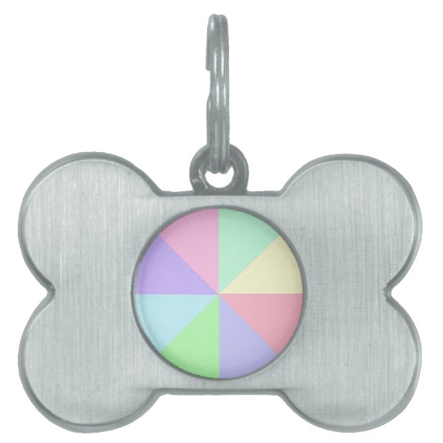 Pastels Bone Shaped Pet Tag (Front)