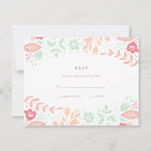 Pastels Floral Grace Wedding RSVP Card