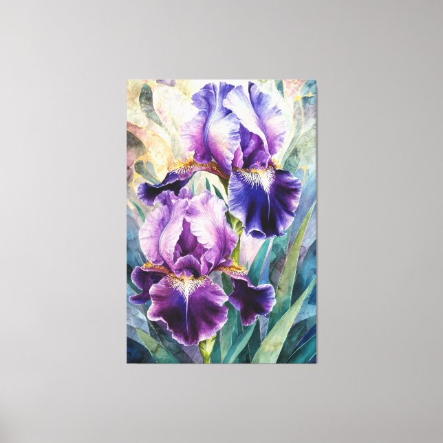 *~* Pastels Flower Artsy Iris Painting AP84 Canvas Print (Front)