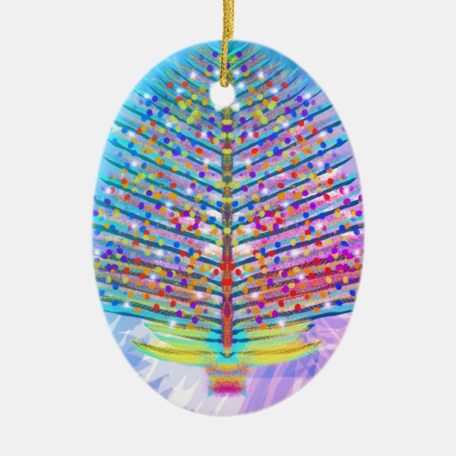 Pastels Holiday Tree Ceramic Tree Decoration (Front)