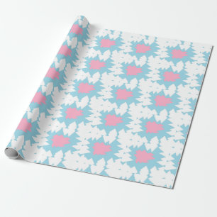 Pastels pink blue splash designed patterned dainty wrapping paper