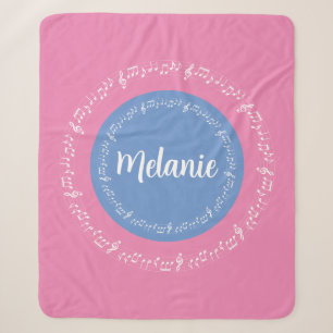 Pastels Sherpa Blanket w/Customised Name