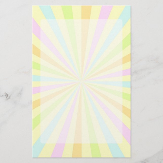 Pastels Spinning Wheel Sun Burst Stationery (Front)