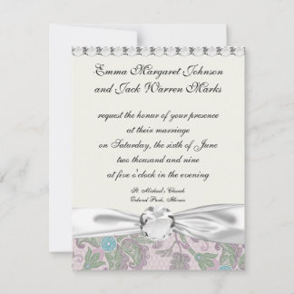 pastels spring floral damask invitation