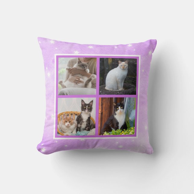 Pastels with stars Pets Photo Cushion (Front)