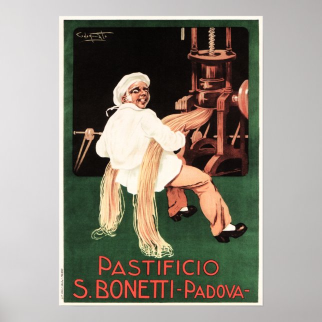 PASTIFICIO S BONETTI Padova Italy Pasta Advert Poster (Front)
